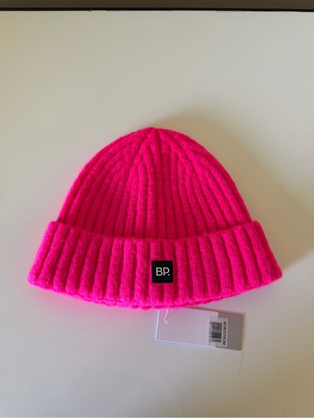 BP Hot Pink Ribbed Fold-Over Beanie